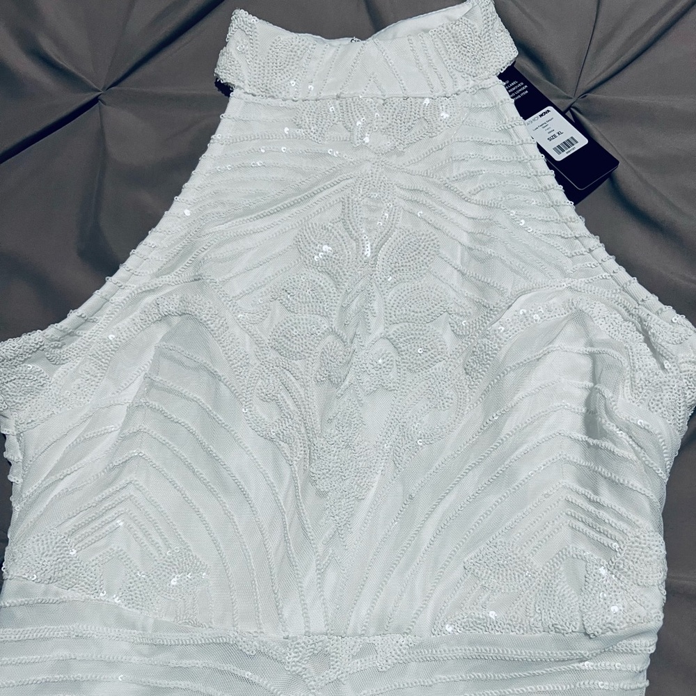 All White Sequin Gown